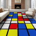 thumbnail image 1 of ODIKA 8'x10' Washable Area Rug Composition Modernist Interlocking Abstract Geometric Layout for King Size Bedroom Under Bed, Master Suite, Non-Shedding, Easy Care, 1 of 7