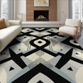 thumbnail image 1 of ODIKA 8'x10' Washable Area Rug Composition Retro Abstract Balance Crisp Contemporary Geometric for Living Room, Under Sectional, Family , Durable, Non-Slip, 1 of 7