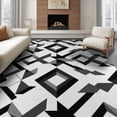 thumbnail image 1 of ODIKA 8'x10' Washable Area Rug Contemporary Interlocking Shapes Minimalist Motif Grey Abstract Refined for Dining Room, Large Office, Lounge, Non-Slip Chair-Friendly Mat, 1 of 7