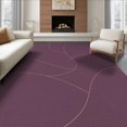 thumbnail image 1 of ODIKA 8'x10' Washable Area Rug Deep Burgundy Waves Abstract Design Elegant Curvilinear with Minimalist Appeal for Dining Room, Large Office, Lounge, Non-Slip Chair-Friendly Mat, 1 of 7