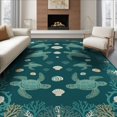 thumbnail image 1 of ODIKA 8'x10' Washable Area Rug Door Turtle Ocean Nautical Coral Reef Border Round Jellyfish for Living Room, Under Sectional, Family , Durable, Non-Slip, 1 of 7