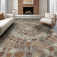 thumbnail image 1 of ODIKA 8'x10' Washable Area Rug Durable, Non-Slip Abc Circle Letter Motif Classroom Childcare Oval Playroom Alphabet Flowing for Living Room, Under Sectional, Family, 1 of 7