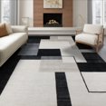 thumbnail image 1 of ODIKA 8'x10' Washable Area Rug Durable, Non-Slip Abstract Modern Brushstroke With Minimalist Geometric Accents for Living Room, Under Sectional, Family, 1 of 7