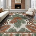 thumbnail image 1 of ODIKA 8'x10' Washable Area Rug Durable, Non-Slip Aesthetic Boho Jungle Motif With Palm Frond Accents Snake Tropical Refined for Living Room, Under Sectional, Family, 1 of 7