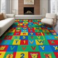 thumbnail image 1 of ODIKA 8'x10' Washable Area Rug Durable, Non-Slip Alphabet Letter Abc Chart Teaching Creatures Classroom Large for Living Room, Under Sectional, Family, 1 of 4