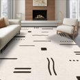 thumbnail image 1 of ODIKA 8'x10' Washable Area Rug Durable, Non-Slip Beige Black Geometric Lines and Blocks Design Contemporary Abstract with Minimalist Style for Living Room, Under Sectional, Family, 1 of 7