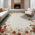 thumbnail image 1 of ODIKA 8'x10' Washable Area Rug Durable, Non-Slip Cherries Door Cherry Botanical Print Rectangular Vintage Flowers for Living Room, Under Sectional, Family, 1 of 7