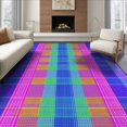 thumbnail image 1 of ODIKA 8'x10' Washable Area Rug Durable, Non-Slip Colorful Checkered Rainbow Checkerboard Grid With Bold Groovy Aesthetic for Living Room, Under Sectional, Family, 1 of 7