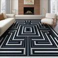 thumbnail image 1 of ODIKA 8'x10' Washable Area Rug Durable, Non-Slip Contrasting Fields Symmetrical Geometric Crisp Border Abstract Motifs for Living Room, Under Sectional, Family, 1 of 7