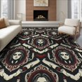 thumbnail image 1 of ODIKA 8'x10' Washable Area Rug Durable, Non-Slip Design With Eerie Gothic Mirror Frame Halloween Horror Portrait Playful for Living Room, Under Sectional, Family, 1 of 7