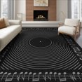 thumbnail image 1 of ODIKA 8'x10' Washable Area Rug Durable, Non-Slip Disc Phonograph Record Nostalgic Sound Motif Shaped Music Cd for Living Room, Under Sectional, Family, 1 of 7