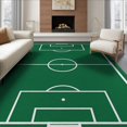 thumbnail image 1 of ODIKA 8'x10' Washable Area Rug Durable, Non-Slip Doormat Ground Door Championship Markings Arcs Soccer Field Themed for Living Room, Under Sectional, Family, 1 of 7