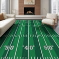 thumbnail image 1 of ODIKA 8'x10' Washable Area Rug Durable, Non-Slip Football Sport Design With Gridiron Yard Lines And Team Pennant Motif for Living Room, Under Sectional, Family, 1 of 7