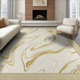 thumbnail image 1 of ODIKA 8'x10' Washable Area Rug Durable, Non-Slip Greek Border Mosaic Designer Sculptures Cream Sconces Abstract Key Refined for Living Room, Under Sectional, Family, 1 of 7
