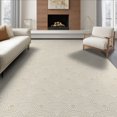 thumbnail image 1 of ODIKA 8'x10' Washable Area Rug Durable, Non-Slip Ivory Cream Symmetrical Scallop Detail Neutral Decorative Bulk for Living Room, Under Sectional, Family, 1 of 7