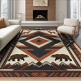 thumbnail image 1 of ODIKA 8'x10' Washable Area Rug Durable, Non-Slip Large Cabin Arrowhead Border Stepped Geometric Livingroom Neutral for Living Room, Under Sectional, Family, 1 of 7
