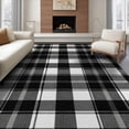thumbnail image 1 of ODIKA 8'x10' Washable Area Rug Durable, Non-Slip Large Checkered Bold Border Doormat Layering Front Under Plaid Refined for Living Room, Sectional, Family, 1 of 7