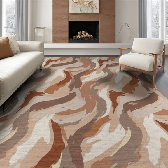 ODIKA 8'x10' Washable Area Rug Durable, Non-Slip Large Para Blended Brushwork Contemporary Alfombras Salas Modernas for Living Room, Under Sectional, Family