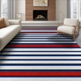 thumbnail image 1 of ODIKA 8'x10' Washable Area Rug Durable, Non-Slip Nautical Striped With Bold Horizontal Bands And Accent Lines for Living Room, Under Sectional, Family, 1 of 7