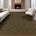 thumbnail image 1 of ODIKA 8'x10' Washable Area Rug Durable, Non-Slip Olive Geometric Mosaic With Earth Tone Diamond Accents Vintage Abstract Refined for Living Room, Under Sectional, Family, 1 of 7