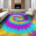 thumbnail image 1 of ODIKA 8'x10' Washable Area Rug Durable, Non-Slip Ombre Swirl Boho Gradient Abstract Hippie Marbled Wave Tie Dye Refined for Living Room, Under Sectional, Family, 1 of 7