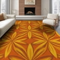 thumbnail image 1 of ODIKA 8'x10' Washable Area Rug Durable, Non-Slip Orange Abstract Bold Brushstroke Forms Interlocking Expressionist for Living Room, Under Sectional, Family, 1 of 7