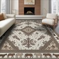 thumbnail image 1 of ODIKA 8'x10' Washable Area Rug Durable, Non-Slip Placemat Inspired Cow Symmetrical Repeating Detail Fabric Table for Living Room, Under Sectional, Family, 1 of 7