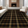 thumbnail image 1 of ODIKA 8'x10' Washable Area Rug Durable, Non-Slip Plaid Farmhouse Tartan Design With Striped Border Accents Buffalo Flowing for Living Room, Under Sectional, Family, 1 of 7