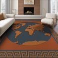thumbnail image 1 of ODIKA Planet Design With Bold Continents And Interlocking Border Earth World Map for Dining Room, Large Office, Lounge, Non-Slip Chair-Friendly, 1 of 7