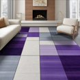 thumbnail image 1 of ODIKA 8'x10' Washable Area Rug Durable, Non-Slip Purple Abstract Geometric Interlocking Blocks Ombre Gradient for Living Room, Under Sectional, Family, 1 of 7