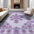 thumbnail image 1 of ODIKA 8'x10' Washable Area Rug Durable, Non-Slip Purple Ditsy Beige Dot Lilac Field Scattered Symmetrical Pink for Living Room, Under Sectional, Family, 1 of 7