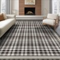 thumbnail image 1 of ODIKA 8'x10' Washable Area Rug Durable, Non-Slip Rag Checkered Layered Gingham Border Doormat Farmhouse Plaid for Living Room, Under Sectional, Family, 1 of 7
