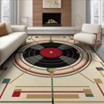 thumbnail image 1 of ODIKA 8'x10' Washable Area Rug Durable, Non-Slip Record Vintage Vinyl Music Album Inspired Circle Featuring Shaped for Living Room, Under Sectional, Family, 1 of 7