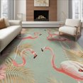 thumbnail image 1 of ODIKA 8'x10' Washable Area Rug Durable, Non-Slip Repeating Botanical Vine Border Leaves Frond Jungle Motif Exotic for Living Room, Under Sectional, Family, 1 of 7