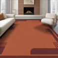 thumbnail image 1 of ODIKA 8'x10' Washable Area Rug Durable, Non-Slip Rust and Burgundy Art Design Geometric Corners with Bold Accents for Living Room, Under Sectional, Family, 1 of 7