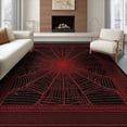 thumbnail image 1 of ODIKA 8'x10' Washable Area Rug Durable, Non-Slip Spider Web Design With Bold Radiating Strands And Dark Border for Living Room, Under Sectional, Family, 1 of 7