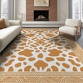 thumbnail image 1 of ODIKA 8'x10' Washable Area Rug Durable, Non-Slip Spotted Boho Bordered Fabric Table Bathroom Long Placemat Cow Refined Structured for Living Room, Under Sectional, Family, 1 of 7