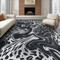 thumbnail image 1 of ODIKA 8'x10' Washable Area Rug Durable, Non-Slip Spotted Marbled Abstract Patchwork Bold Motif Cow Inspired Snack Playful for Living Room, Under Sectional, Family, 1 of 7