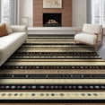 thumbnail image 1 of ODIKA 8'x10' Washable Area Rug Durable, Non-Slip Striped Horizontal Pinstripe Weathered Details Doormat Symmetrical for Living Room, Under Sectional, Family, 1 of 7