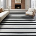 thumbnail image 1 of ODIKA 8'x10' Washable Area Rug Durable, Non-Slip Striped Layering Design Bold Bands Alternating Evenly Spaced Lines for Living Room, Under Sectional, Family, 1 of 7
