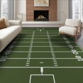 thumbnail image 1 of ODIKA 8'x10' Washable Area Rug Durable, Non-Slip Touchdown Lines Goalpost Motif Rugby Training Football Car Field Playful for Living Room, Under Sectional, Family, 1 of 7