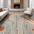 thumbnail image 1 of ODIKA 8'x10' Washable Area Rug Durable, Non-Slip Tree Stump Wood Grain Rustic Nature With Earthy Annual Rings for Living Room, Under Sectional, Family, 1 of 7
