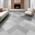 thumbnail image 1 of ODIKA 8'x10' Washable Area Rug Durable, Non-Slip Under Tonal Plush Solid Field Minimalist Interlocking Geometric for Living Room, Sectional, Family, 1 of 7
