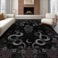 thumbnail image 1 of ODIKA 8'x10' Washable Area Rug Durable, Non-Slip Witchy Snake Moody Whimsical Boho Border Moth Witch Themed Gothic Flowing for Living Room, Under Sectional, Family, 1 of 7