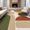 thumbnail image 1 of ODIKA 8'x10' Washable Area Rug Earthy Tones Geometric Abstract Artwork Modern Minimalist Shapes and Lines for Dining Room, Large Office, Lounge, Non-Slip Chair-Friendly Mat, 1 of 7