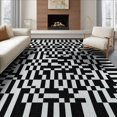 thumbnail image 1 of ODIKA 8'x10' Washable Area Rug Entryway Alternating Motif Bordered Framework Symmetrical Bathroom for King Size Bedroom Under Bed, Master Suite, Non-Shedding, Easy Care, 1 of 7