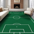 thumbnail image 1 of ODIKA 8'x10' Washable Area Rug Field Stadium Lines Center Circle Durable Interactive Football Soccer Refined for Dining Room, Large Office, Lounge, Non-Slip Chair-Friendly Mat, 1 of 7