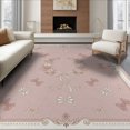 thumbnail image 1 of ODIKA 8'x10' Washable Area Rug Frame Border Dainty Polka Dot Cute Motif Wreath Centerpiece Playful for Living Room, Under Sectional, Family , Durable, Non-Slip, 1 of 7