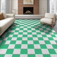 thumbnail image 1 of ODIKA 8'x10' Washable Area Rug Fuzzy Tone Funky Chess Block Print Graphic Contemporary Checkered for Living Room, Under Sectional, Family , Durable, Non-Slip, 1 of 7