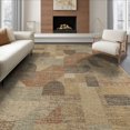 thumbnail image 1 of ODIKA 8'x10' Washable Area Rug Geometric Asymmetrical Blocks Faded Motifs Transitional Contemporary for Dining Room, Large Office, Lounge, Non-Slip Chair-Friendly Mat, 1 of 7